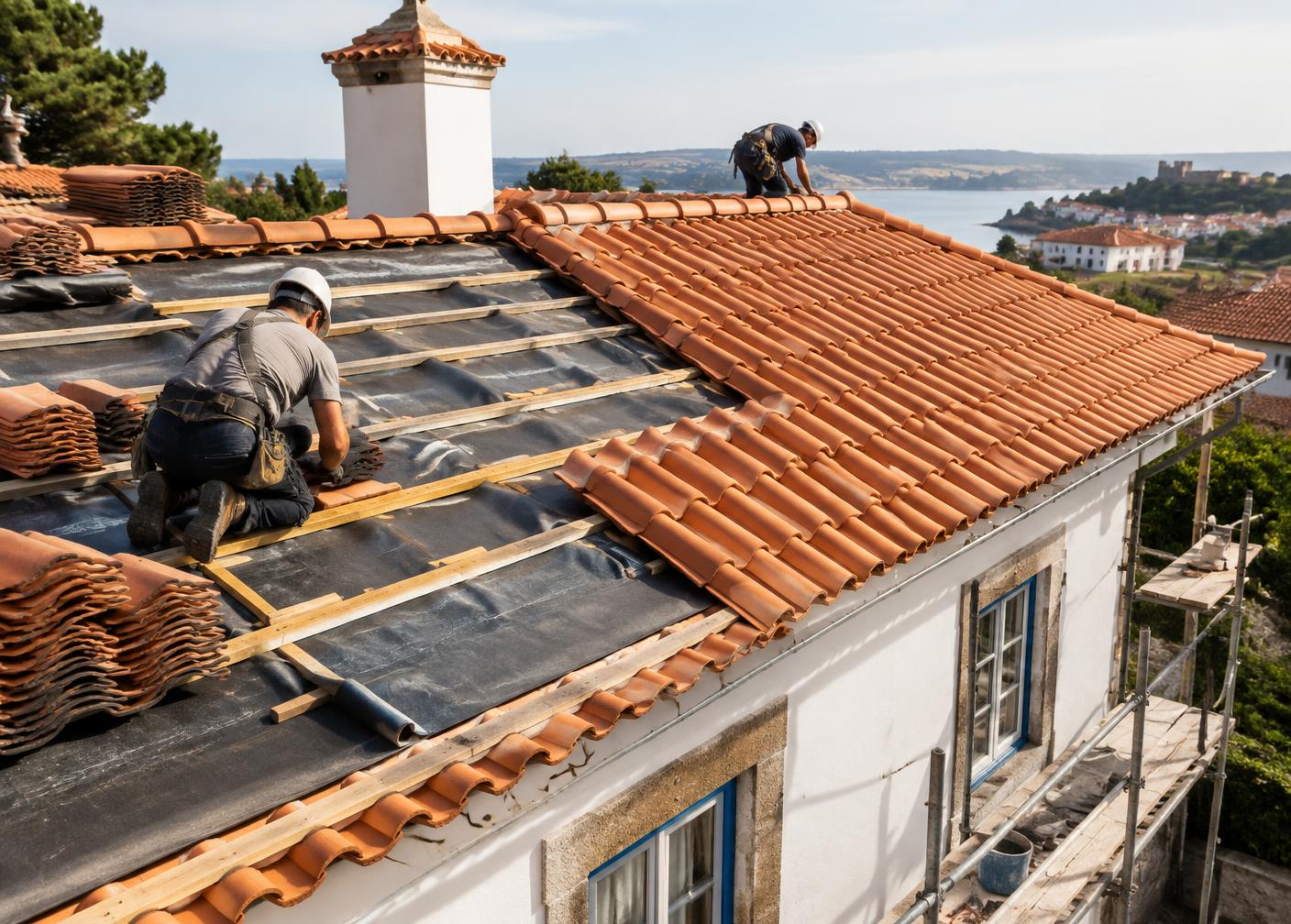 Reparação e impermeabilização de cobertura tradicional